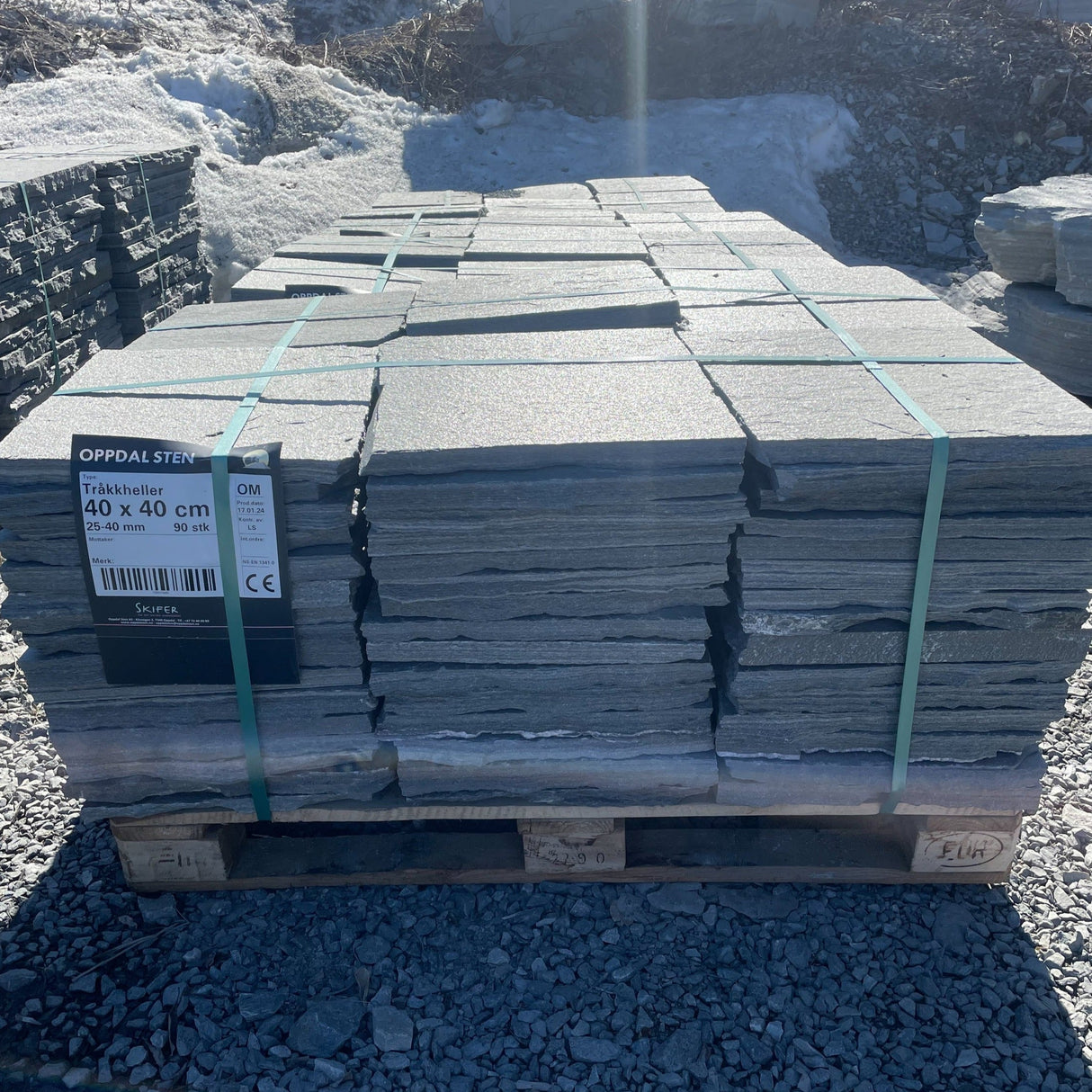 Mørk Oppdal Tråkkheller 40x40, pr. stk