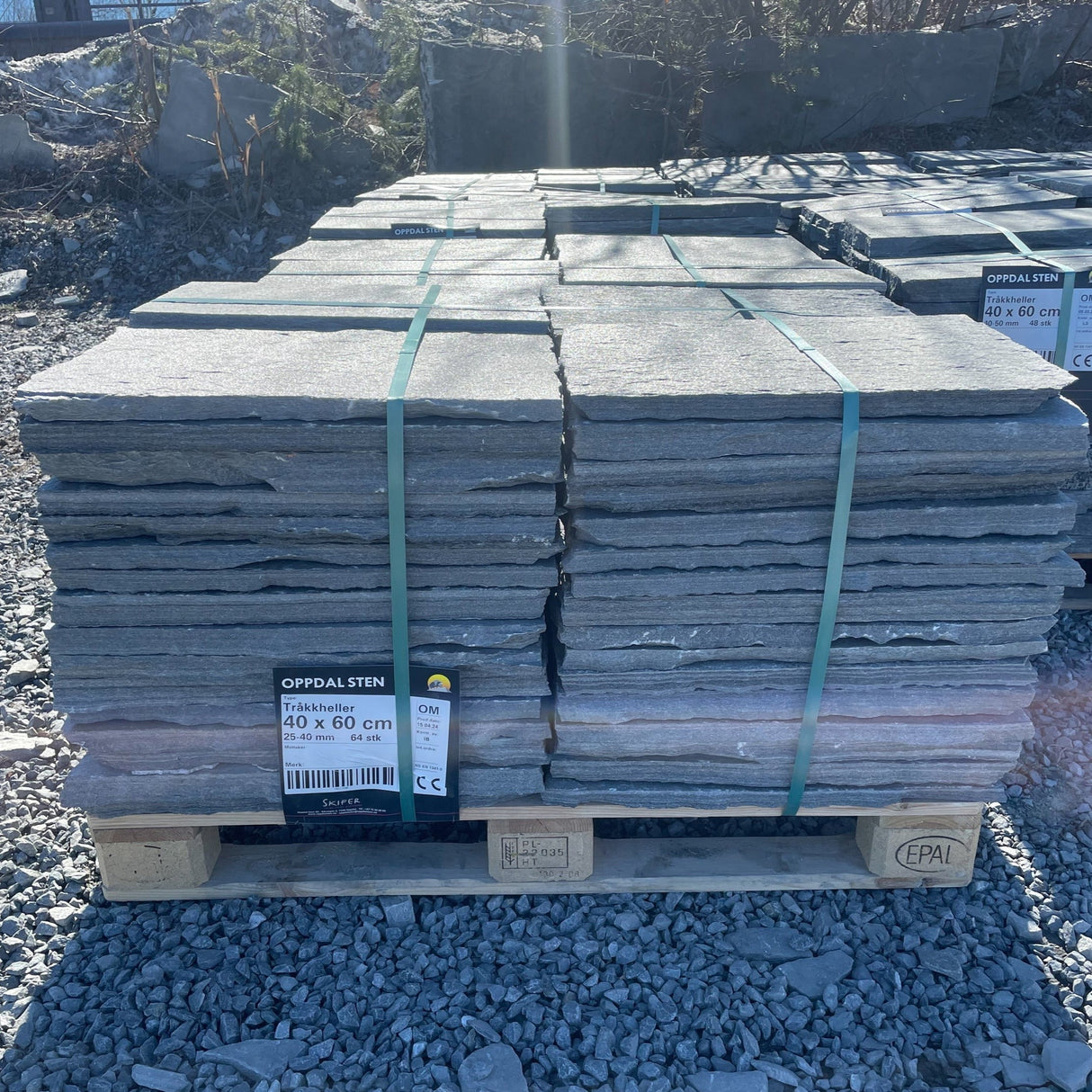 Mørk Oppdal Tråkkheller 40x40, pr. stk